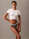 Calvin Klein Women's Modern Logo Thong In Blue Performance