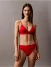 Calvin Klein Women's Modern Logo Triangle Bikini Top In Molten
