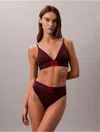 Calvin Klein Women's Modern Logo Unlined Triangle Bralette In Multi