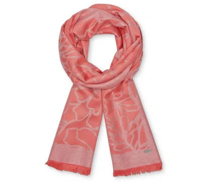 Calvin Klein Women's Modern Lurex Floral Wrap Scarf In Pink