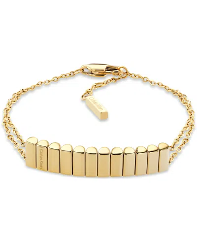 Calvin Klein Women's Modern Repetition Gold Tone Stainless Steel Bracelet