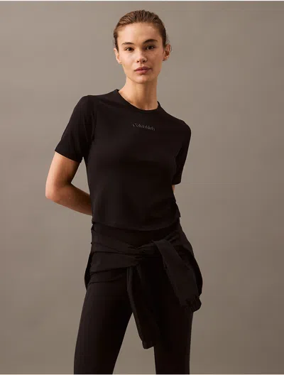 Calvin Klein Women's Modern Sport Crewneck T-shirt In Black Beauty