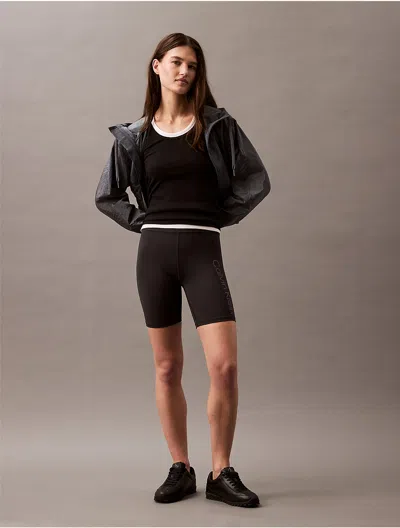 Calvin Klein Women's Modern Sport High Rise 7" Bike Shorts In Black