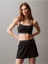 Calvin Klein Logo-waistband Layered Shorts In Black