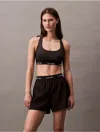 Calvin Klein Women's Modern Sport Racerback Medium Impact Sports Bra In Black