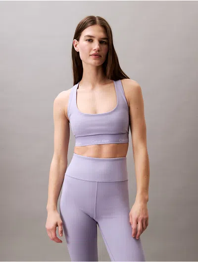 Calvin Klein Women's Modern Sport Racerback Medium Impact Sports Bra In Glacier