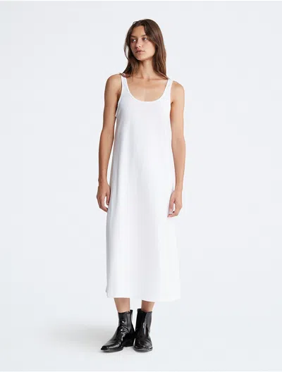 Calvin Klein Women's Modern Stretch Tank Dress In Bright White