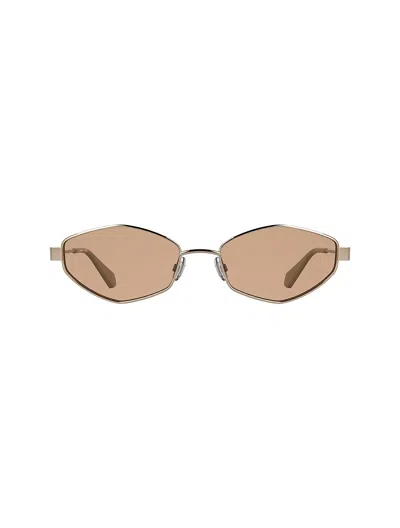 Calvin Klein Women's Modified Rectangle Sunglasses In Rose Gold / Beige