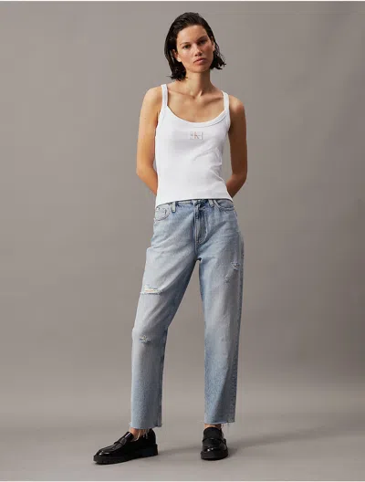 Calvin Klein Women's Mom Fit Jeans In Light Denim