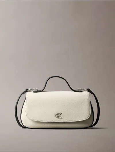 Calvin Klein Jeans Canvas Top Handle Purse In White