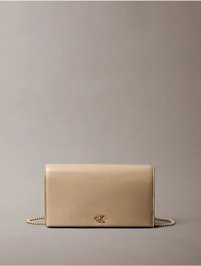Calvin Klein Women's Monogram Chain Wallet In Brown
