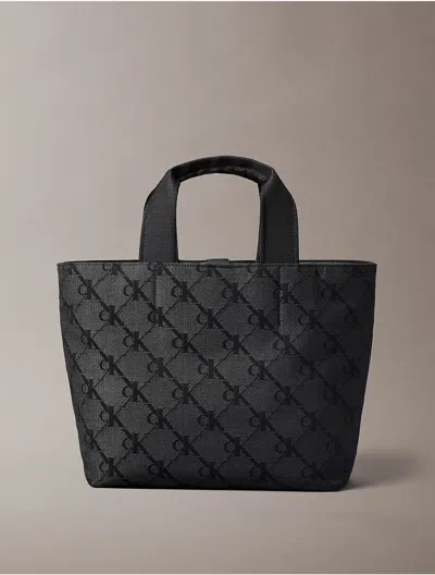 Calvin Klein Women's Monogram Jacquard Tote Bag In Black