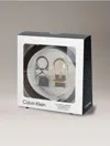Calvin Klein Women's Monogram Logo And Round Buckle Reversible Belt Set