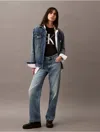 Calvin Klein Women's Monogram Logo Boxy T-shirt In Black Beauty