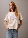 Calvin Klein Women's Monogram Logo Boxy T-shirt In Turtledove