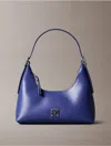 Calvin Klein Women's Monogram Logo Emblem Leather Small Shoulder Bag