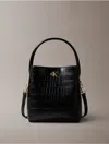 Calvin Klein Women's Monogram Logo Hardware Chain Crocodile Print Shoulder Bag