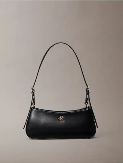 Calvin Klein Women's Monogram Logo Hardware Shoulder Bag In Black