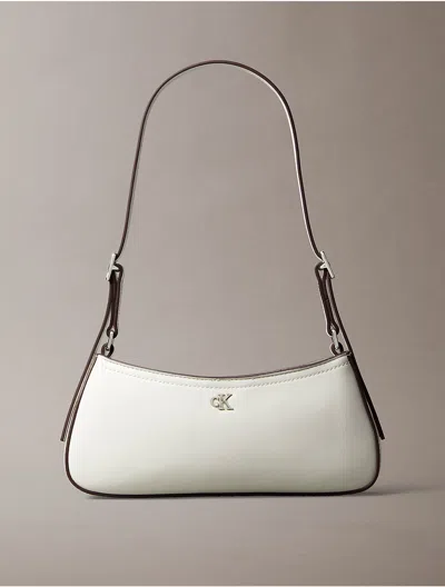 Calvin Klein Women's Monogram Logo Hardware Shoulder Bag In White