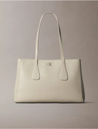 Calvin Klein Women's Monogram Medium Work Tote Bag In Light Hay