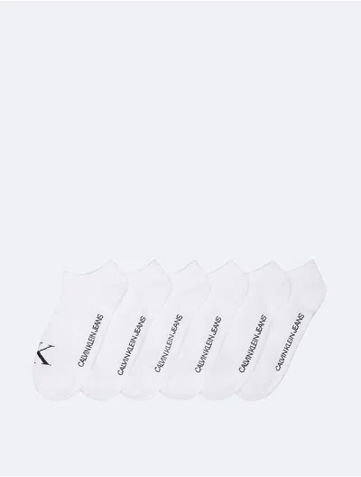 Calvin Klein Women's Monogram No Show 6-pack Socks In White