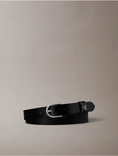 Calvin Klein Women's Monogram Rounded Buckle Belt In Black