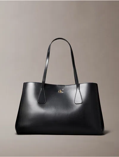 Calvin Klein Women's Monogram Snap Large Tote Bag In Black