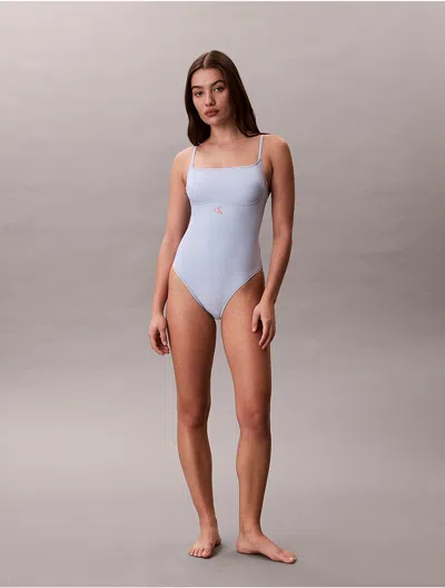 Calvin Klein Underwired Spaghetti-strap Swimsuit In White