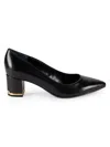 Calvin Klein Nita Womens Leather Slip On Pointed Toe Heels In Black