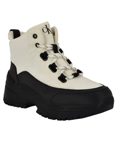 CALVIN KLEIN WOMEN'S NOANNE LACE UP CASUAL LUG SOLE BOOTIES