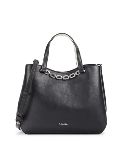 Calvin Klein Women's Noelle Colorblocked Top Handle Bag In Black