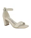 Calvin Klein Marle Womens Ankle Strap Open Toe Block Heel In Ivory