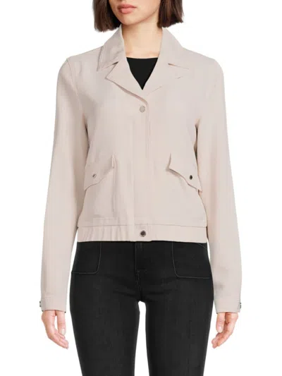 Calvin Klein Women's Notch Lapel Jacket In Stone Beige