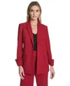 Calvin Klein Women's Notch Lapel Open-front Jacket In Red