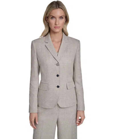 Calvin Klein Women's Novelty 3-button Jacket In Gray