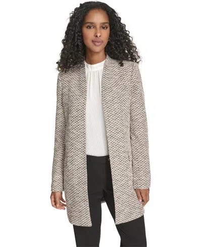 Calvin Klein Women's Novelty Topper Open Front Blazer In Gray