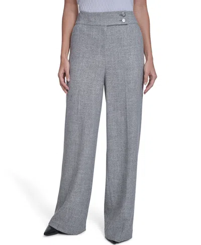 Calvin Klein Women's Novelty Wide-leg Pants In Gray