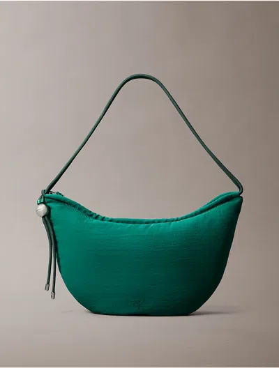 Calvin Klein Women's Nylon Small Crescent Bag In Green