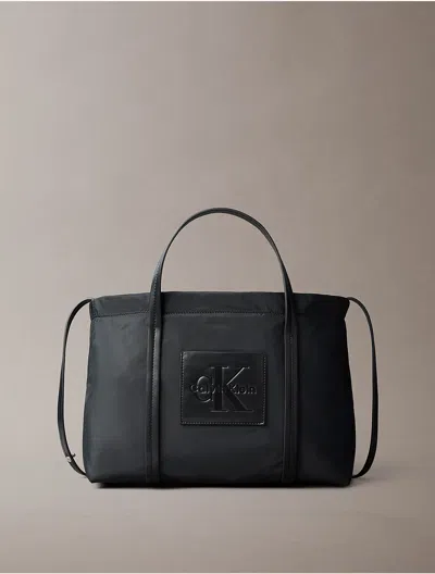 Calvin Klein Women's Nylon Small Tote Crossbody Bag In Purple