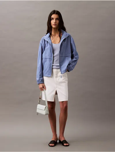 Calvin Klein Women's Nylon Windbreaker Jacket In English Manor