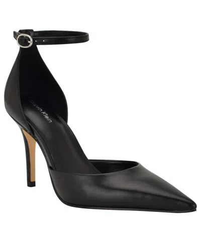 Calvin Klein Women's Olettia Ankle Strap Stiletto Pumps In Black