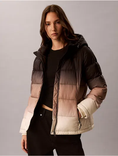 Calvin Klein Women's Ombre Slim Stretch Puffer Jacket In Multi
