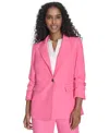 CALVIN KLEIN WOMEN'S ONE-BUTTON 3/4-SLEEVE BLAZER