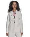 Calvin Klein Petite Classic One-button Blazer In Cream
