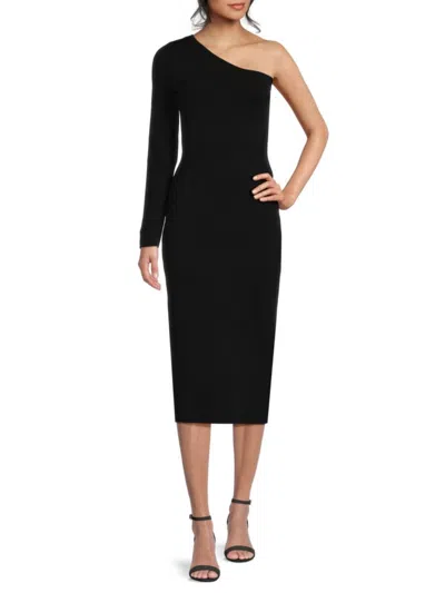 Calvin Klein Women's One Shoulder Sheath Dress In Black