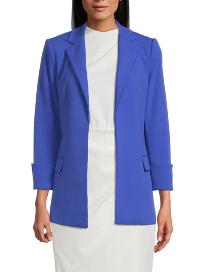 Calvin Klein Women's Open Front Blazer In Blue