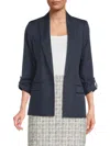 Calvin Klein Women's Open Front Blazer In Heather Indigo