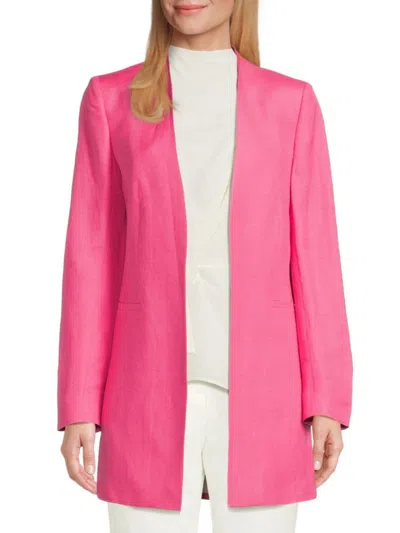 Calvin Klein Women's Open-front Linen-blend Blazer