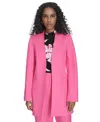 Calvin Klein Women's Open-front Linen-blend Blazer In Peony