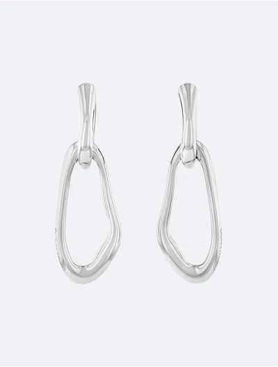 Calvin Klein Women's Organic Chain Link Earrings In Silver